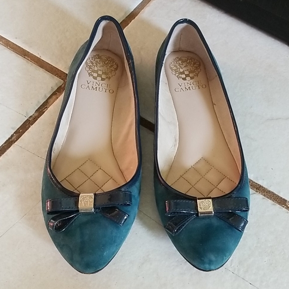 Suede Blue Flats - Picture 1 of 3